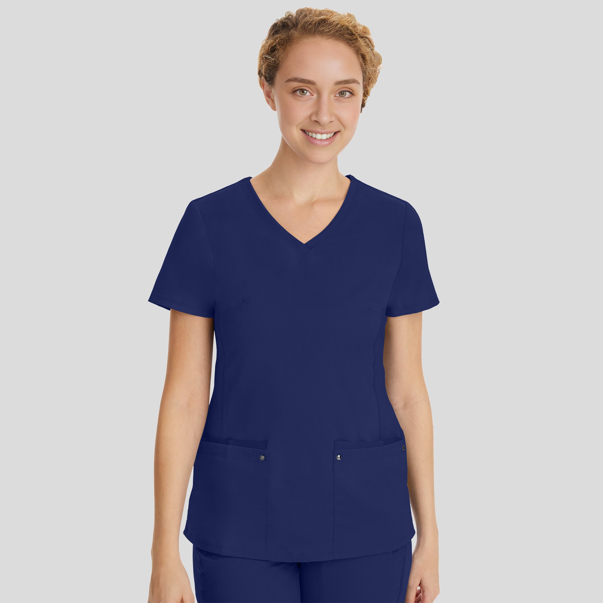 Juliet V-Neck Yoga Scrub Top | Navy