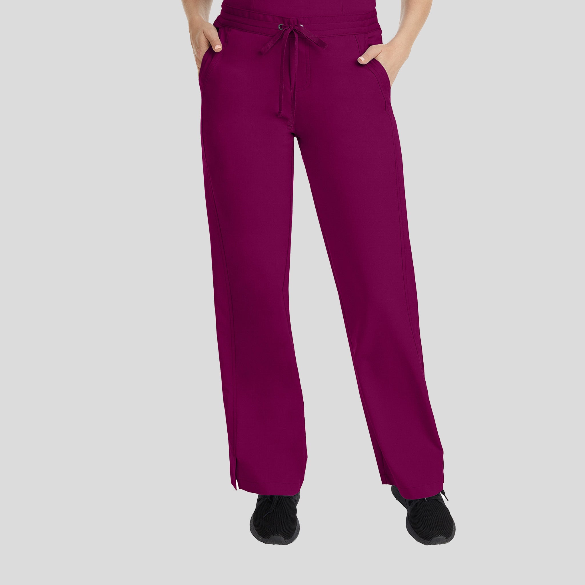 Taylor Elastic Waist Drawstring Scrub Pant | Wine