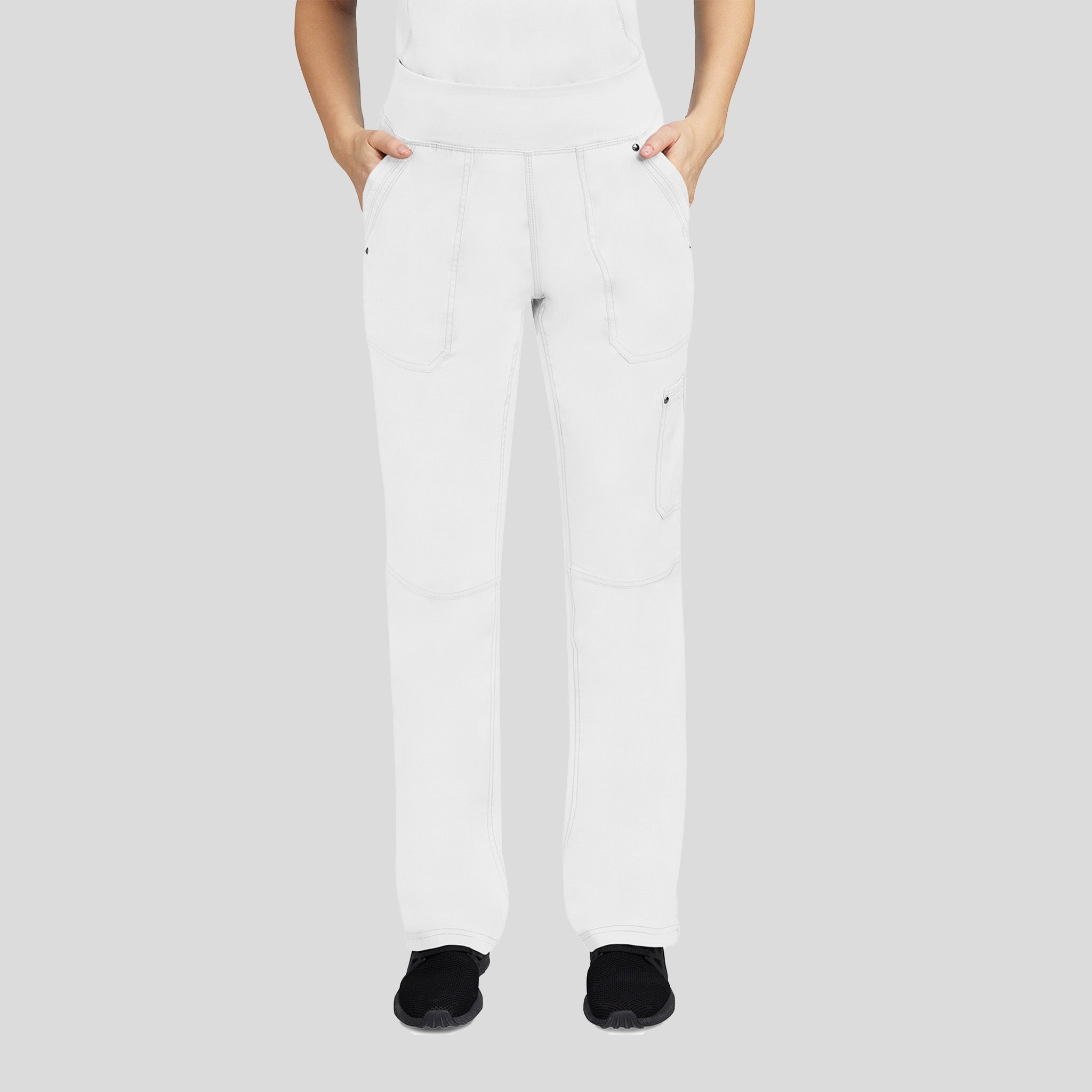 Tori Yoga Scrub Pant | White