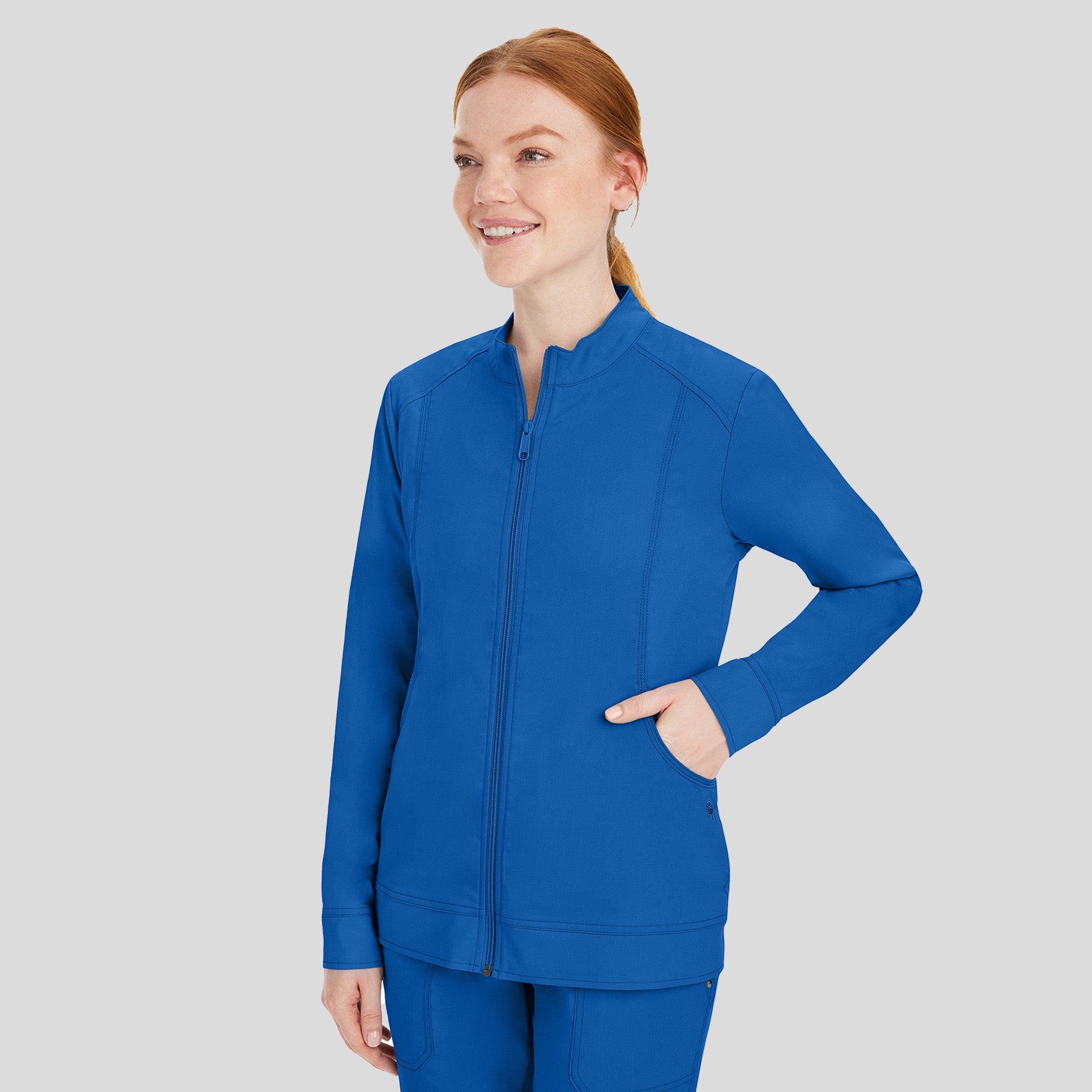 Dakota Zip Front Scrub Jacket | Royal