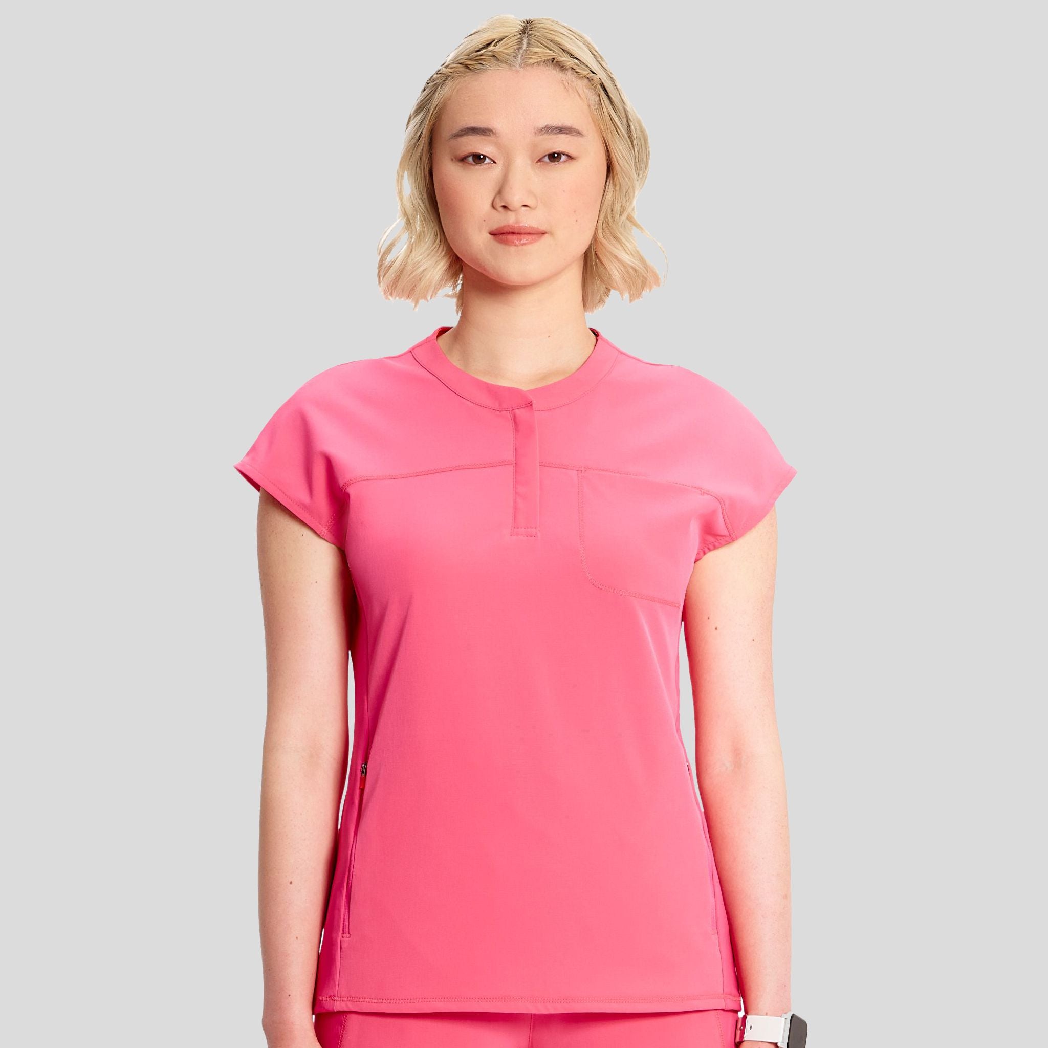 Henley Top | Power Pink