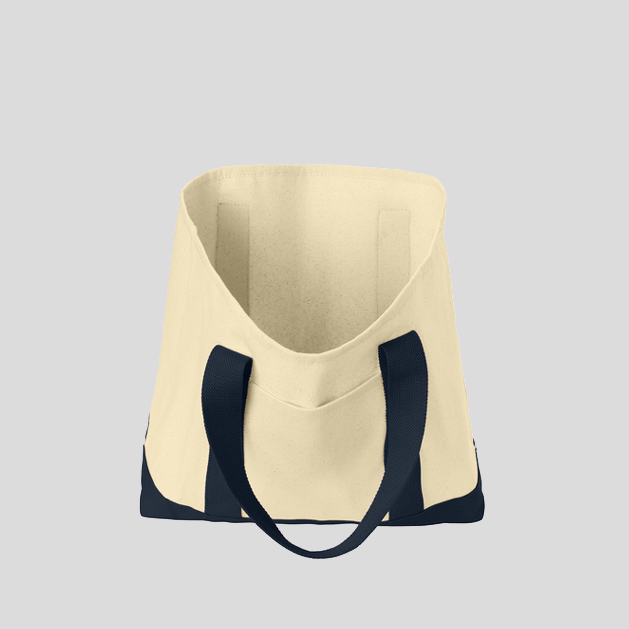 Ideal Twill Two-Tone Shopping Tote | Natural/Navy