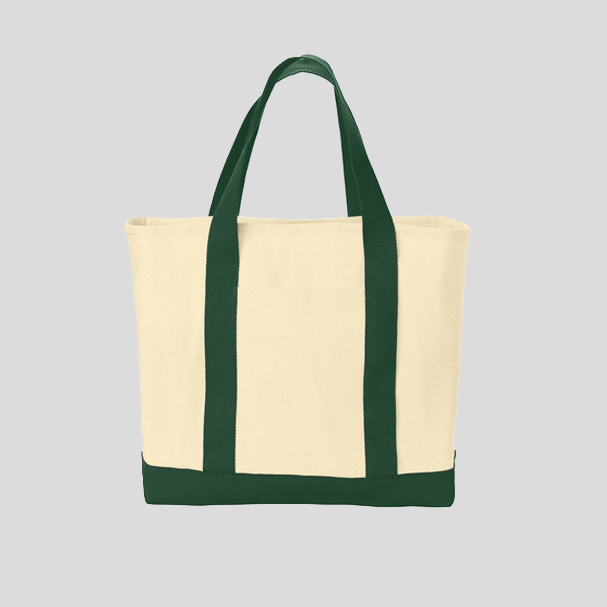 Ideal Twill Two-Tone Shopping Tote | Natural/Spruce