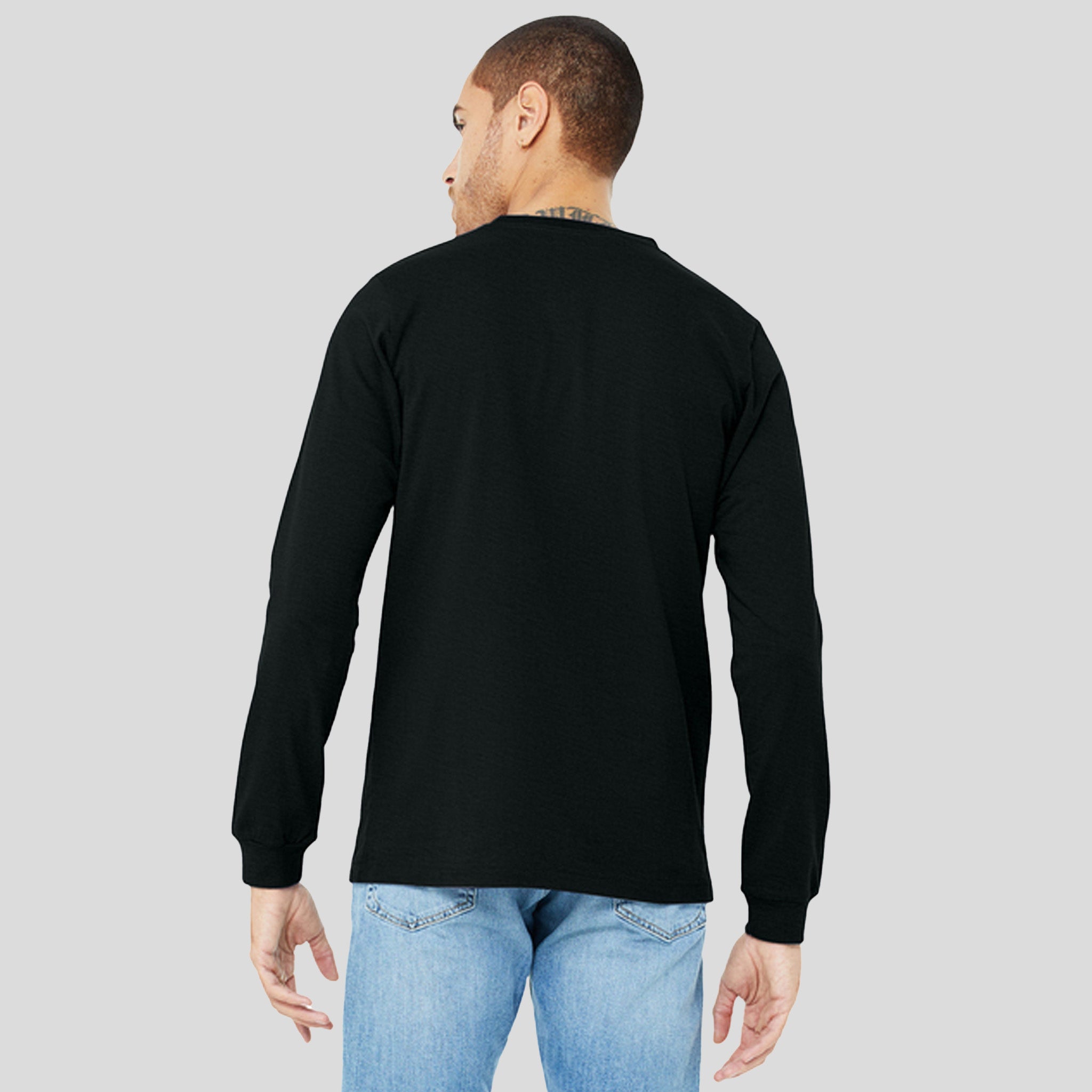 Unisex Heather CVC Long Sleeve Tee | Solid Black Blend