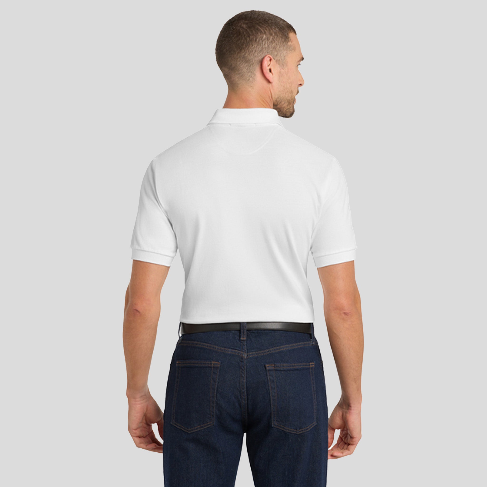 Heavyweight Cotton Pique Polo | White