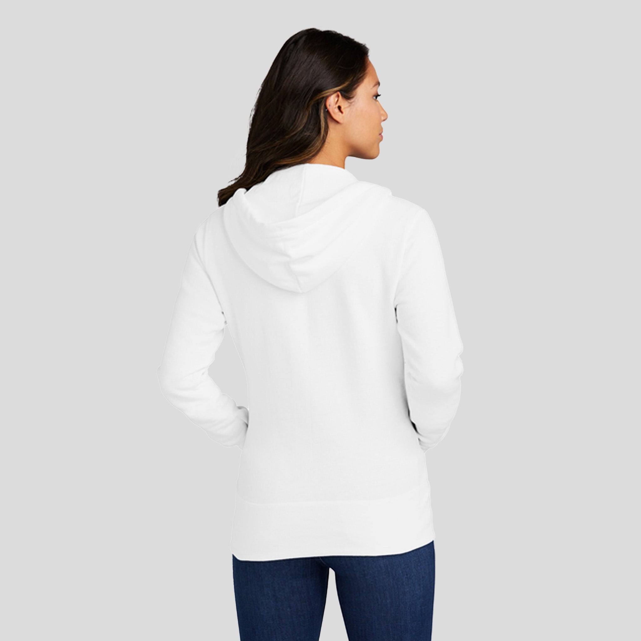 Women's Core Fleece Full-Zip Hooded Sweatshirt | White
