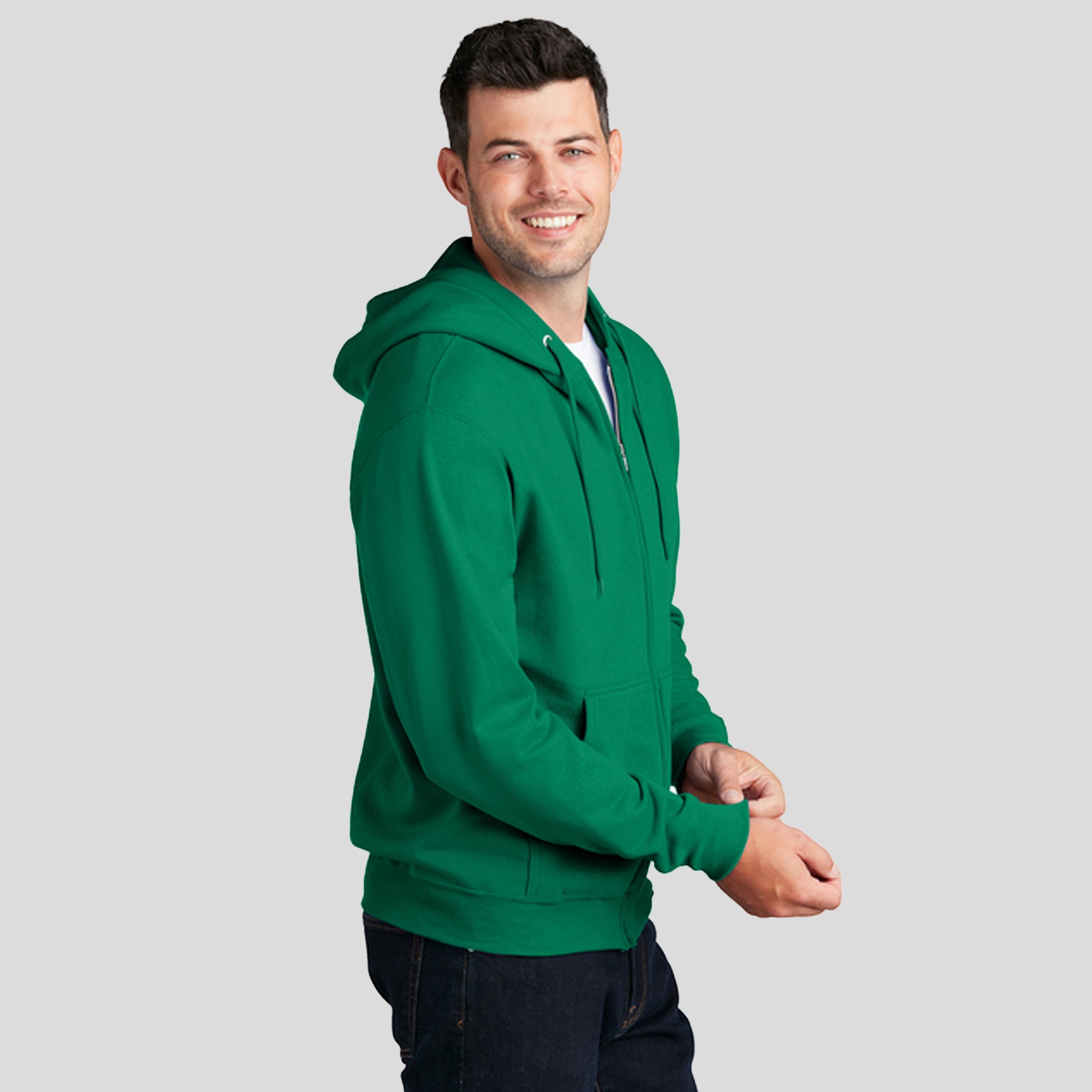 Core Fleece Full-Zip Hooded Sweatshirt | Kelly