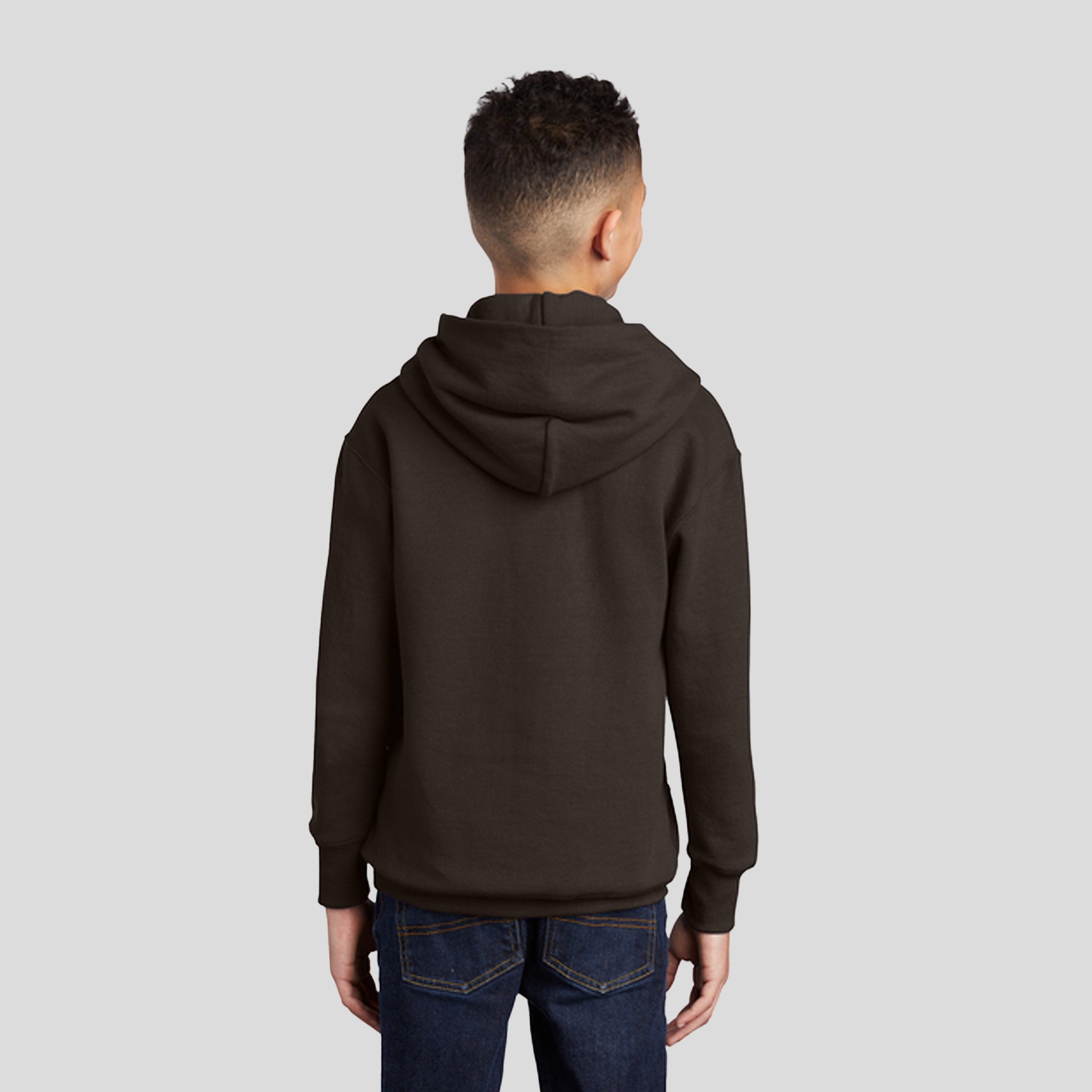 Youth Core Fleece Pullover Hooded Sweatshirt | Dark Chocolate Brown