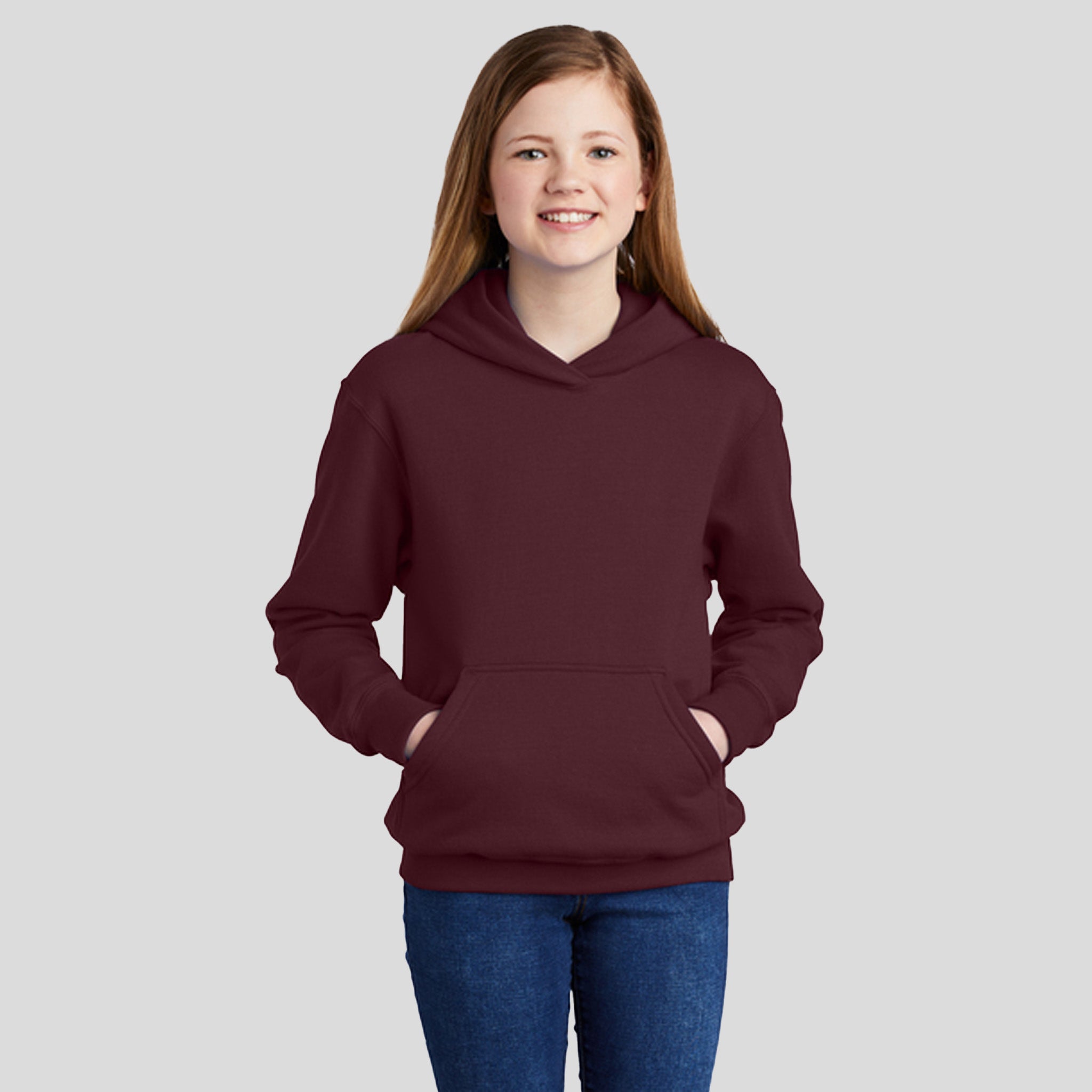 Youth Core Fleece Pullover Hooded Sweatshirt | Maroon