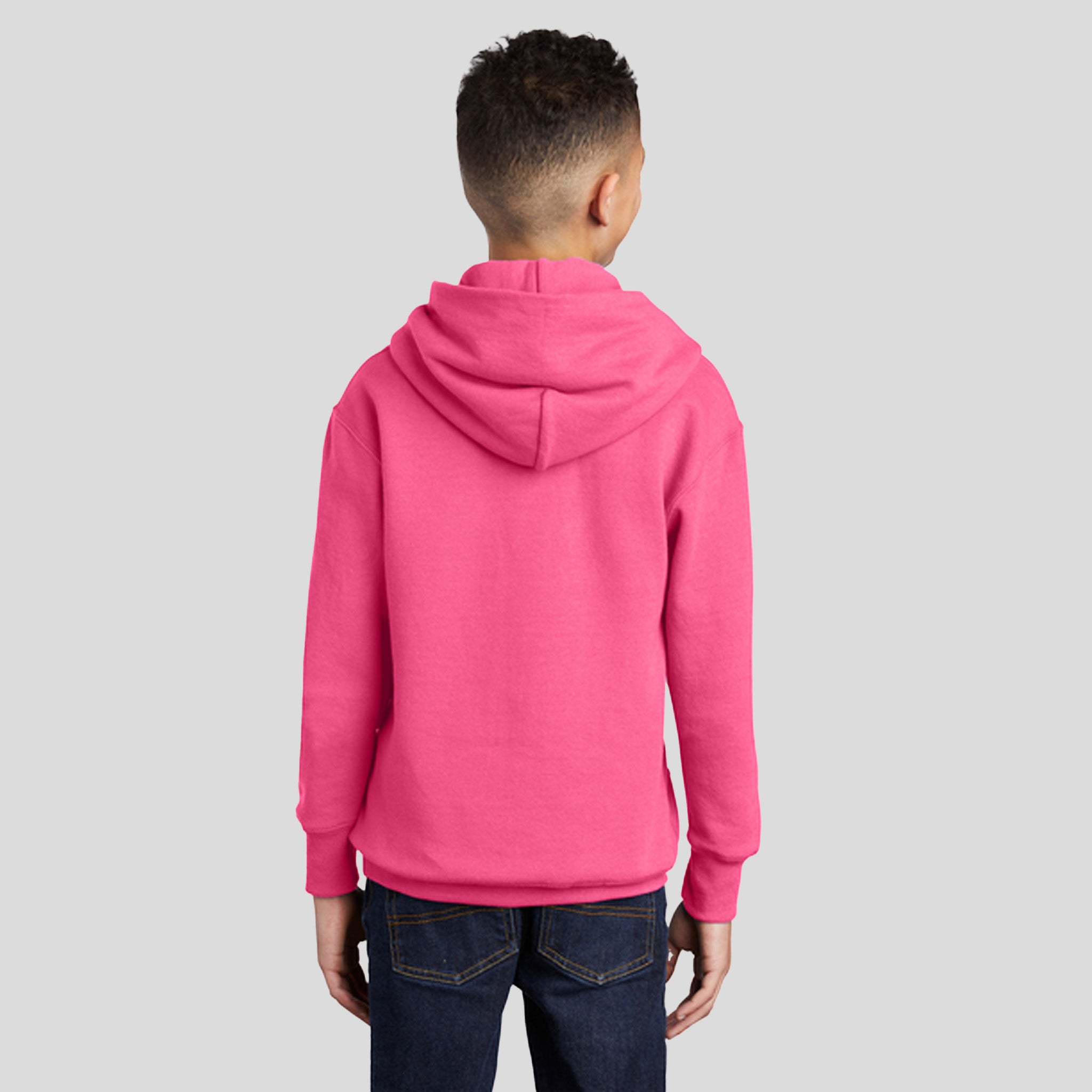 Youth Core Fleece Pullover Hooded Sweatshirt | Neon Pink