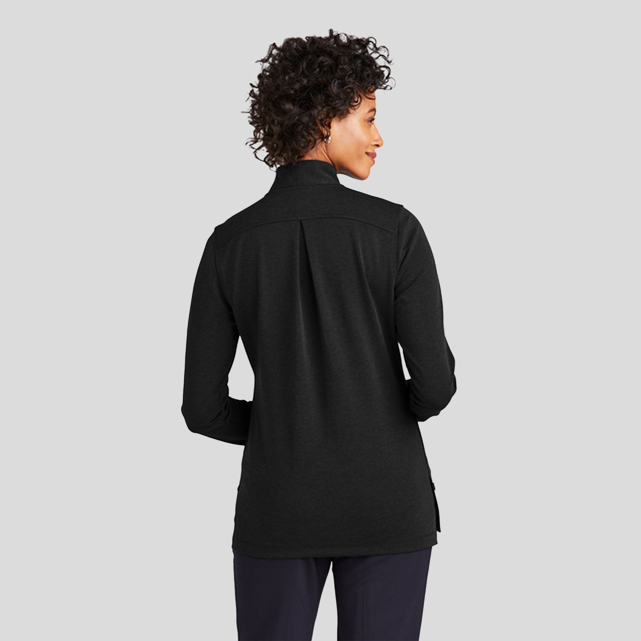 Women’s Mid-Layer Stretch 1/2-Button | Black Heather