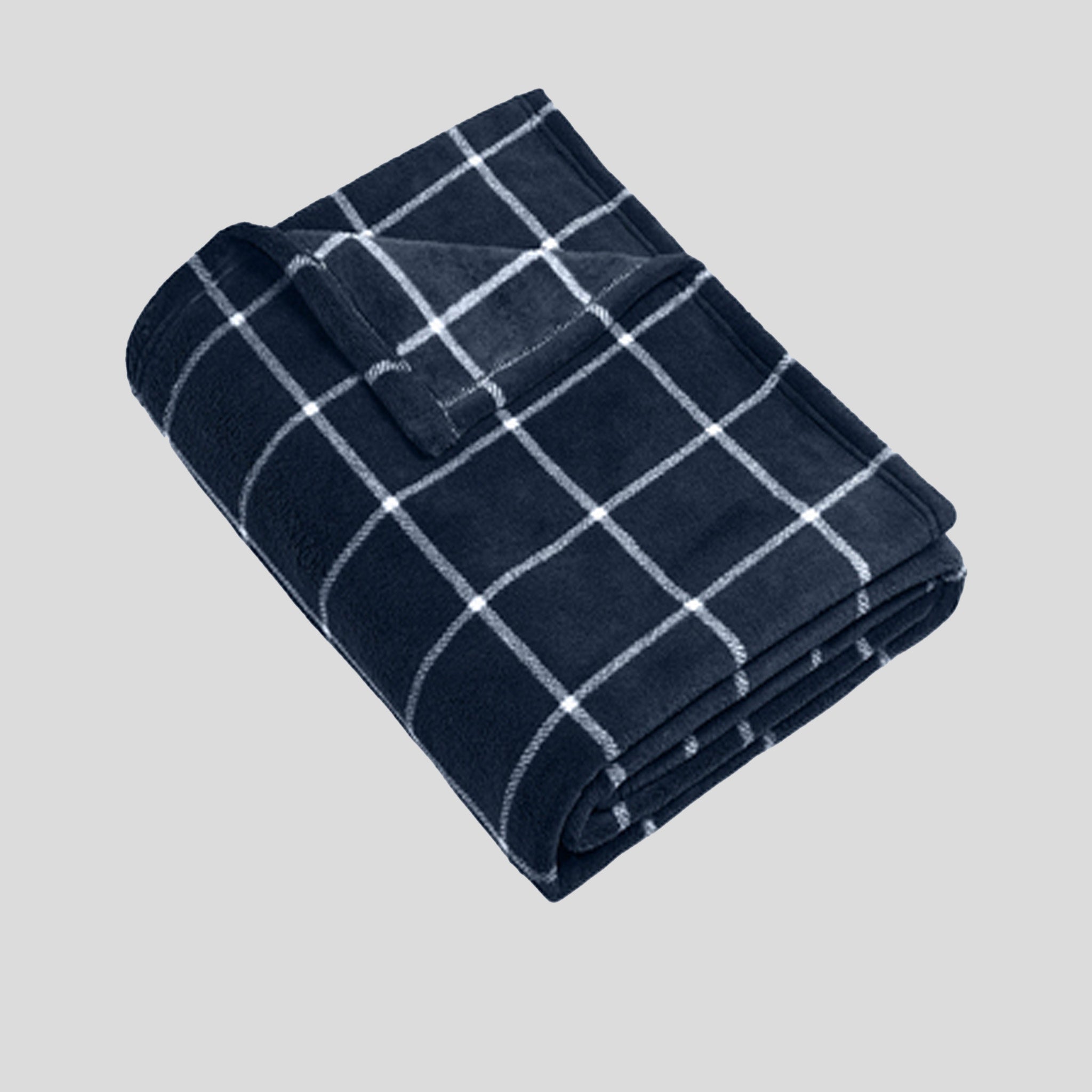 Ultra Plush Blanket | River Blue Navy/Marshmallow Check