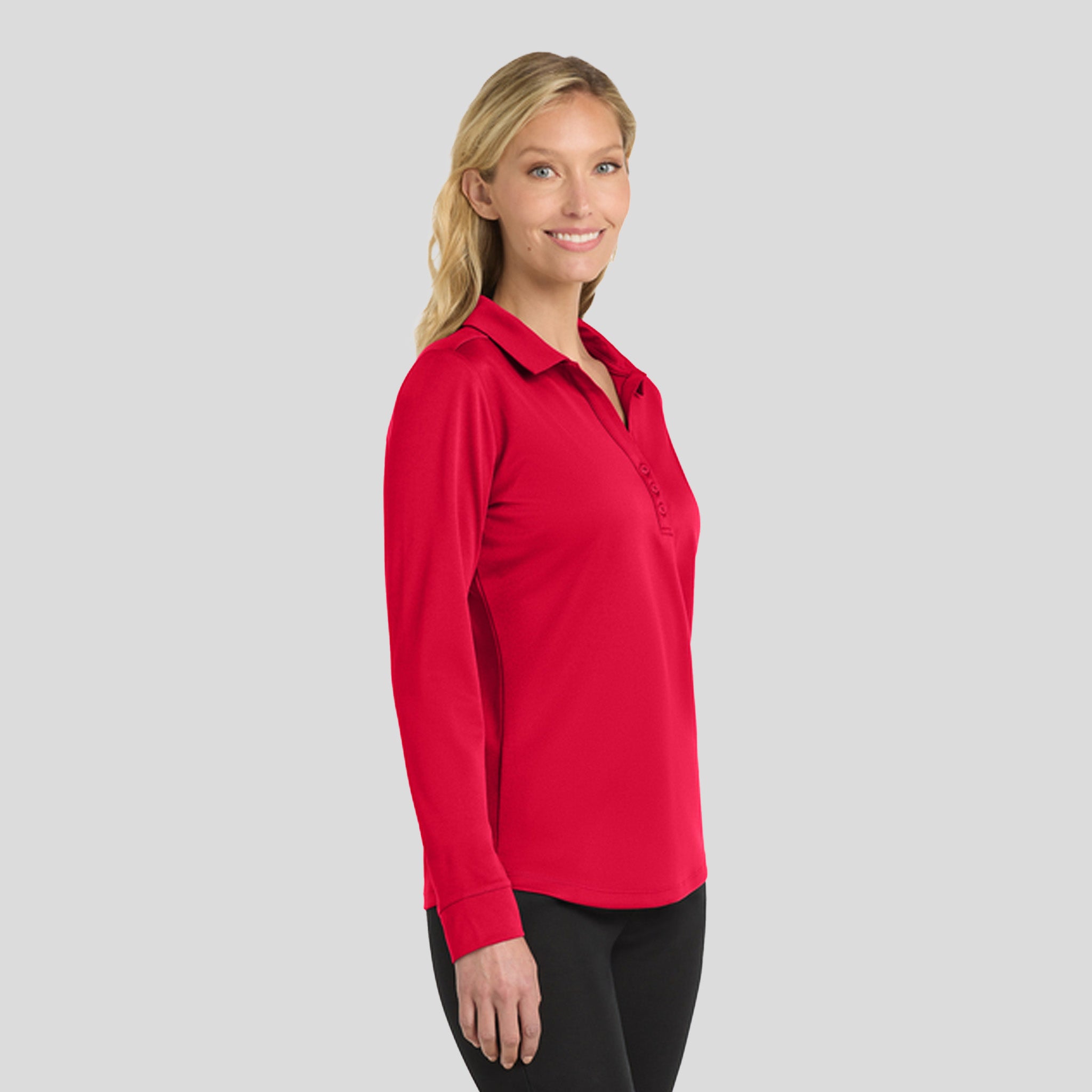 Women's Silk Touch™ Performance Long Sleeve Polo | Red