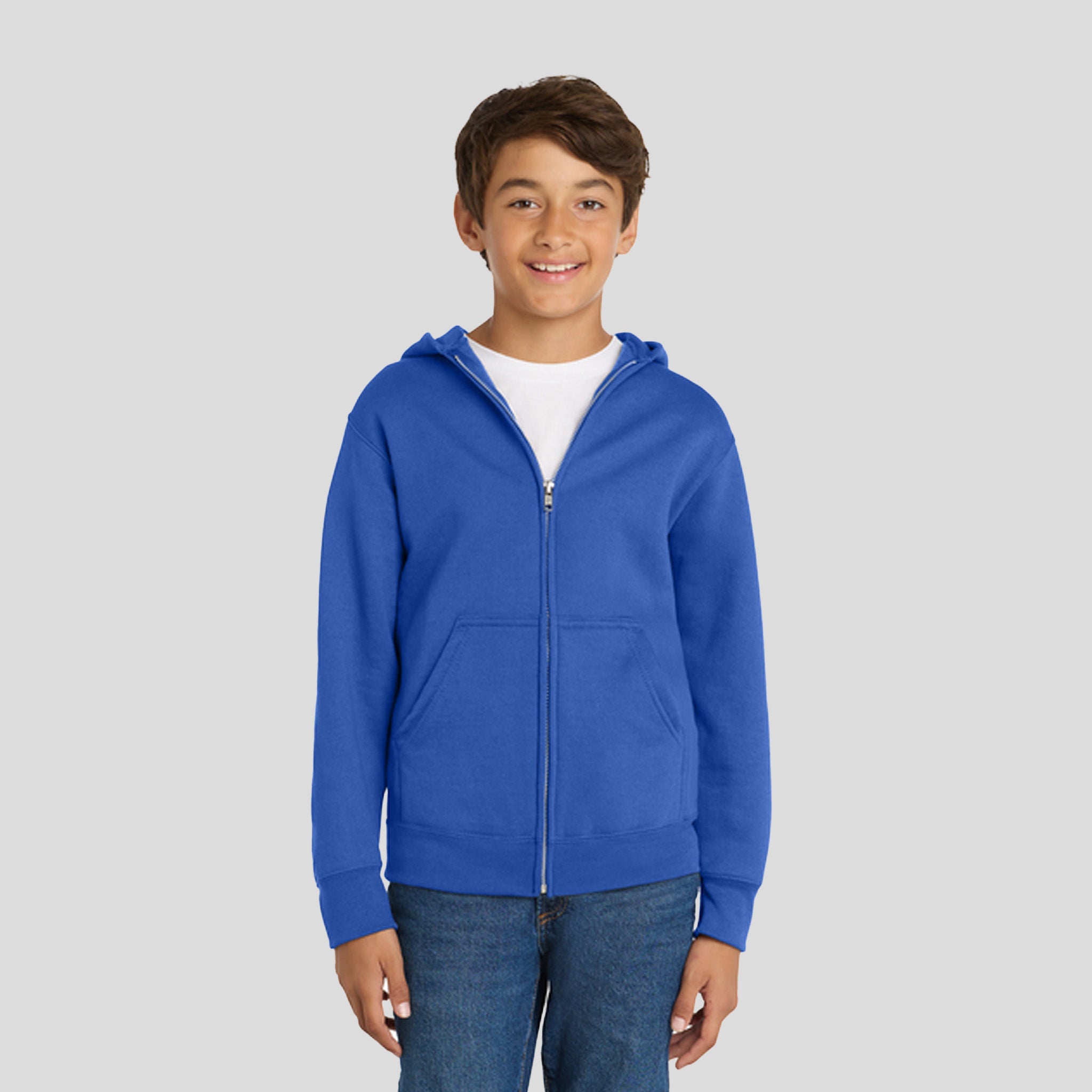 Youth Core Fleece Full-Zip Hooded Sweatshirt | Royal