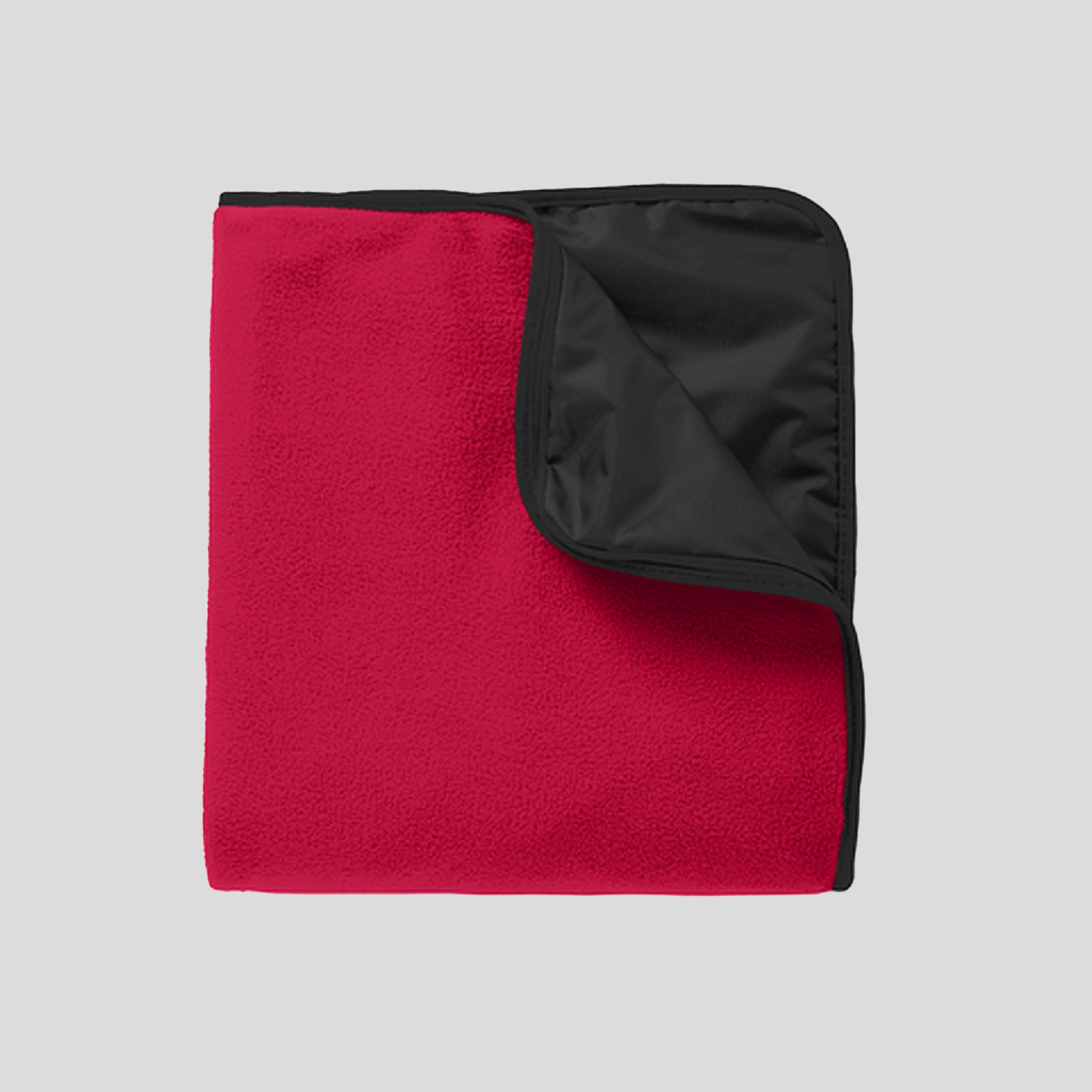 Fleece & Poly Travel Blanket | Rich Red/Black