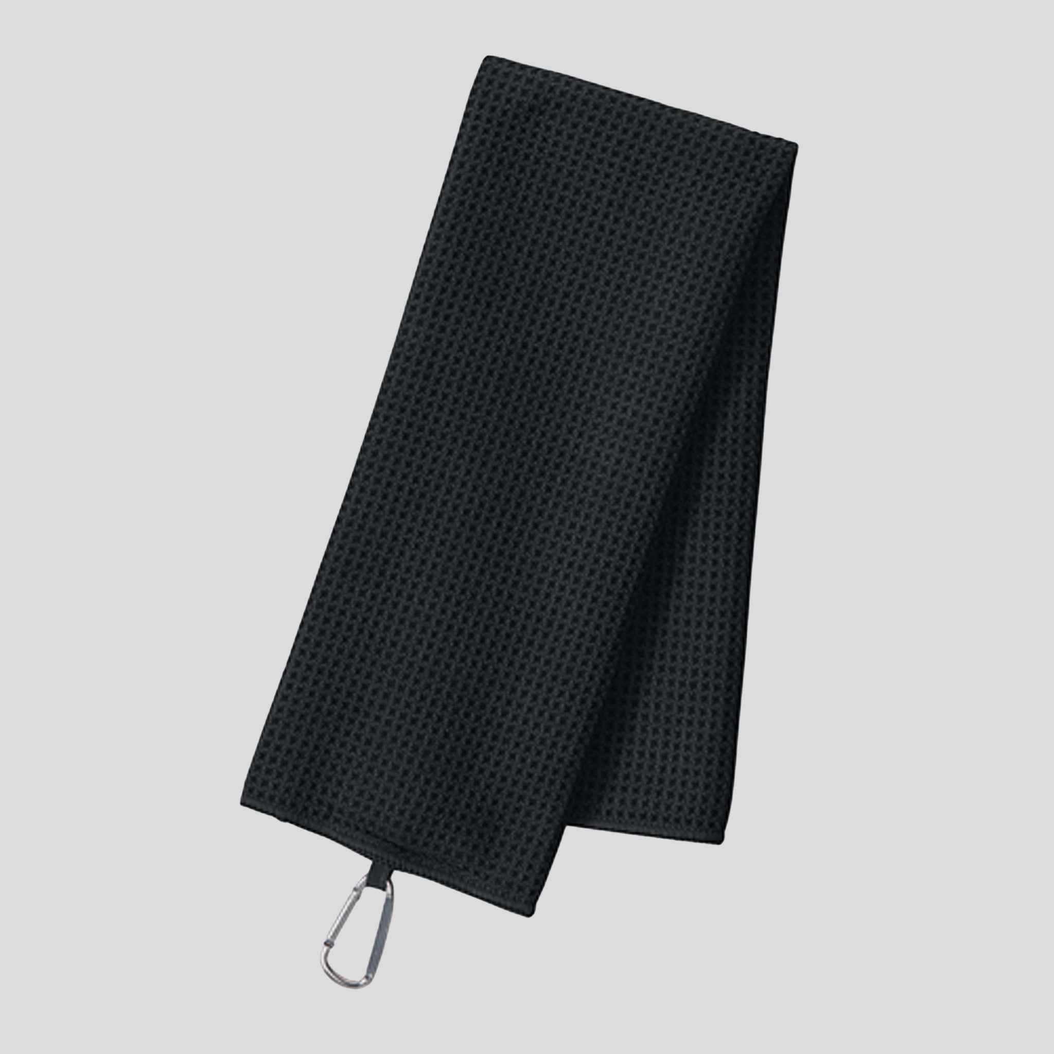 Waffle Microfiber Golf Towel | Black