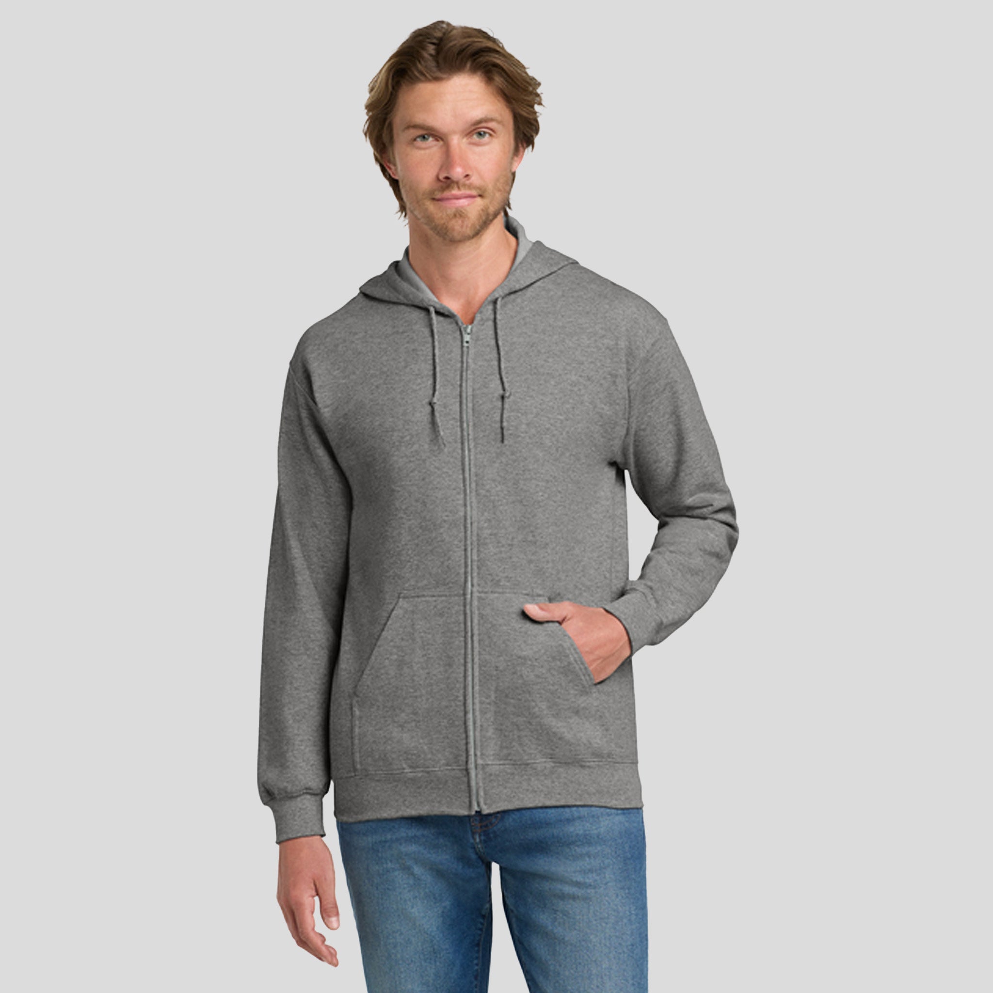 Heavy Blend™ Full-Zip Hooded Sweatshirt | Graphite Heather