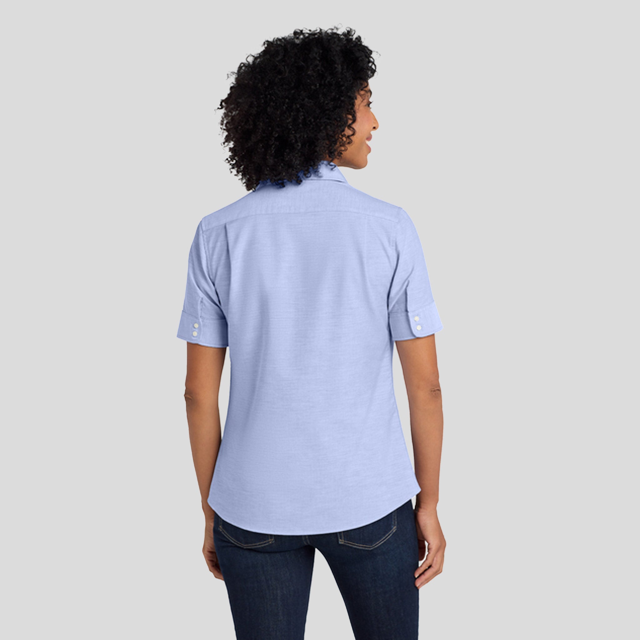 Women's Short Sleeve SuperPro™ Oxford Shirt | Oxford Blue