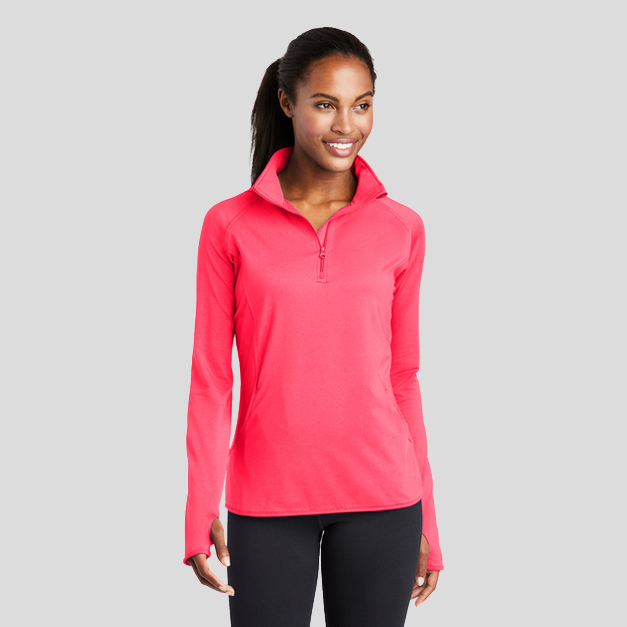 Women's Sport-Wick® Stretch 1/4-Zip Pullover | Hot Coral