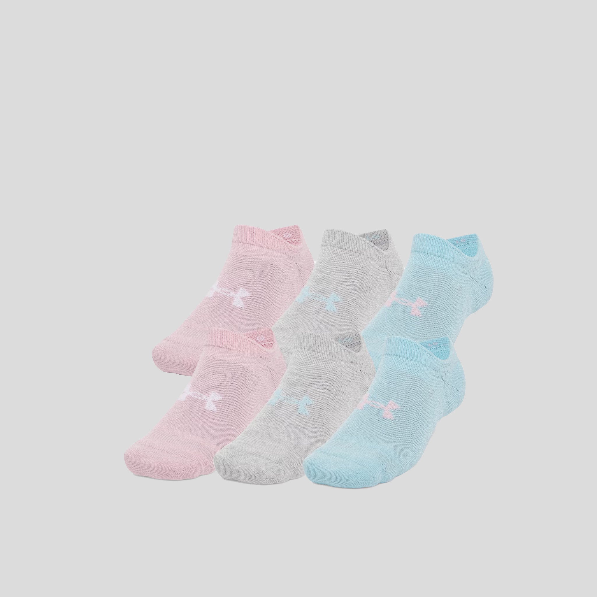 Unisex UA Essential Cushion 6-Pack No Show Socks | Pink Elixir/Prime Pink/Pink